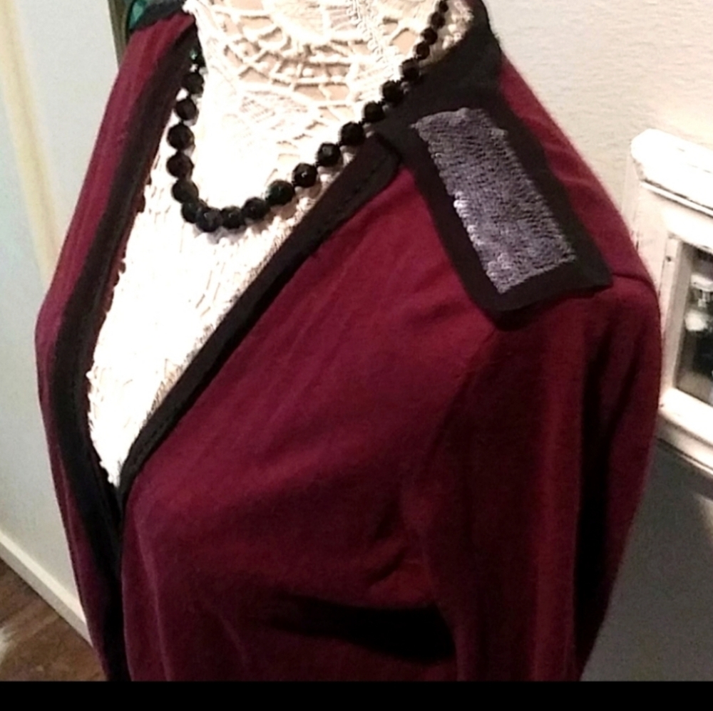 mixed media embellished cardigan